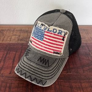 Kbethos Old Glory Patch American Flag Mesh Trucker Hat Gray Unisex New